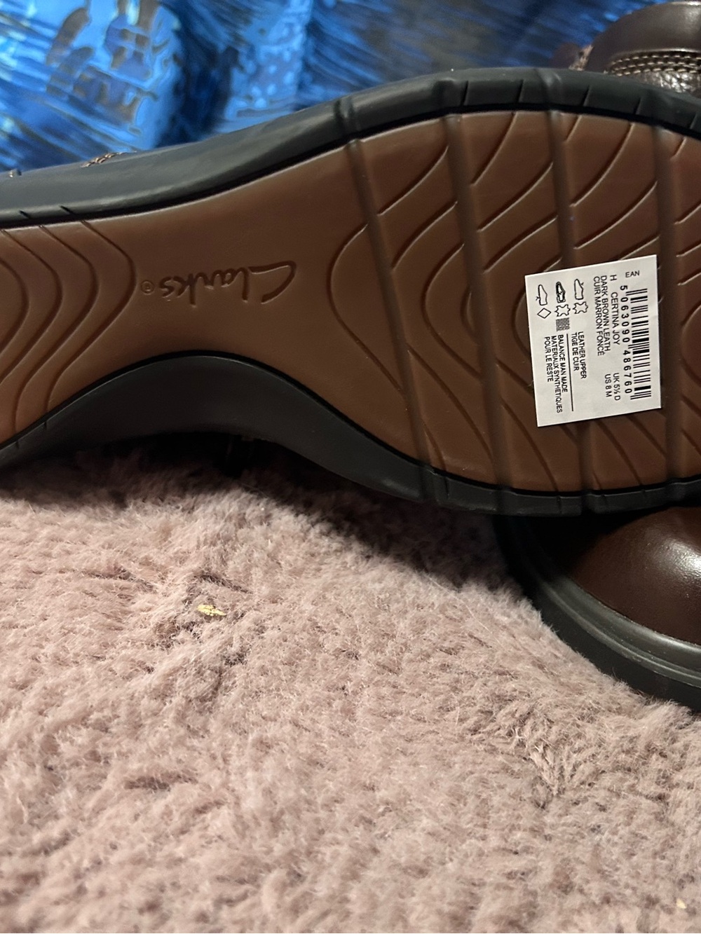 Clarks Brown Leather Ankle Booties with Side Buckle - Picture 2 of 6